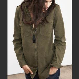 Banana Republic Soft-Wash Olive Utility Shirt - XS